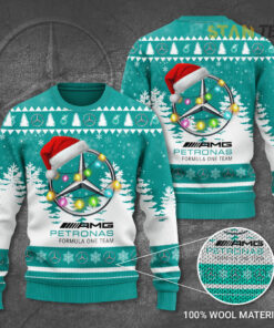 Mercedes AMG Petronas F1 Ugly Christmas 3D Sweater 2022