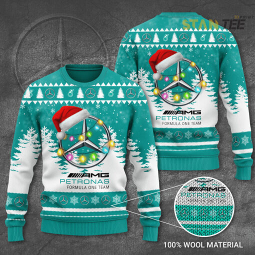 Mercedes AMG Petronas F1 Ugly Christmas 3D Sweater 2022