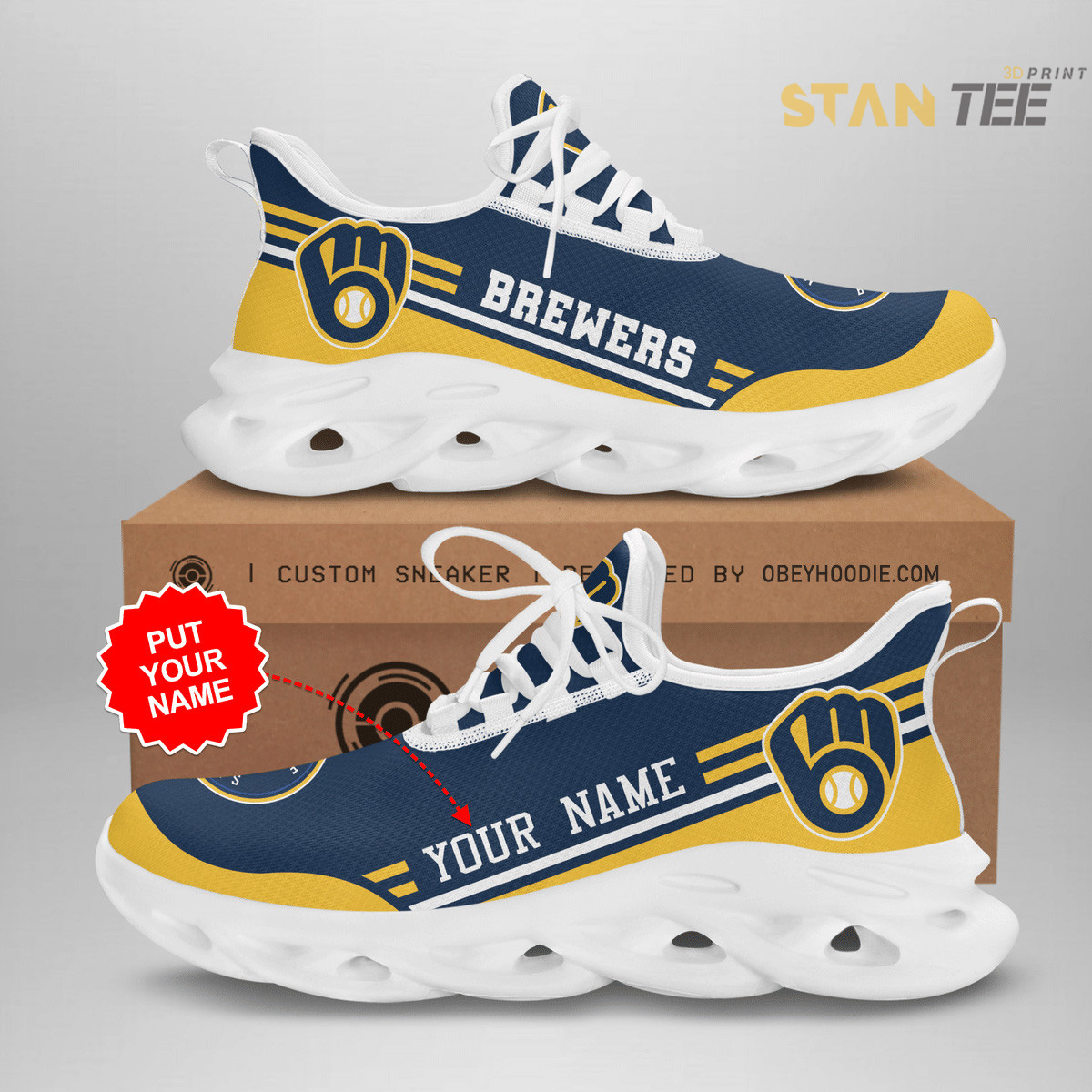 Personalised Milwaukee Brewers sneakers - MLB shoes