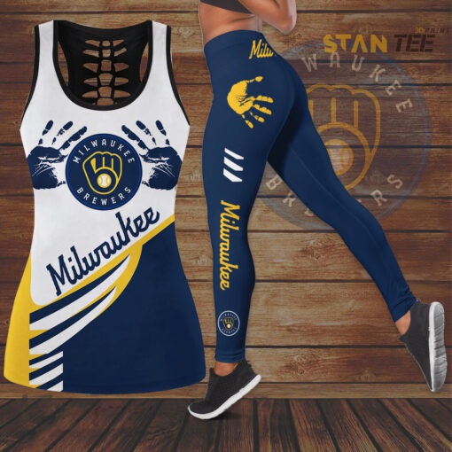 Milwaukee Brewers Tank Top Leggings set