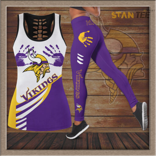 Minnesota Vikings Hollow Tank Top Leggings 01