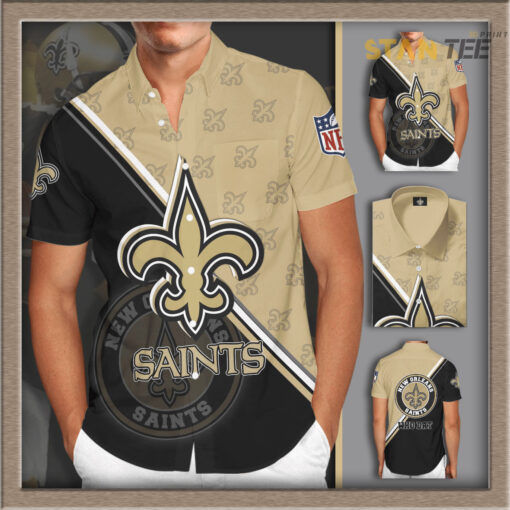 New Orleans Saints 3D Short Sleeve Dress Shirt 1