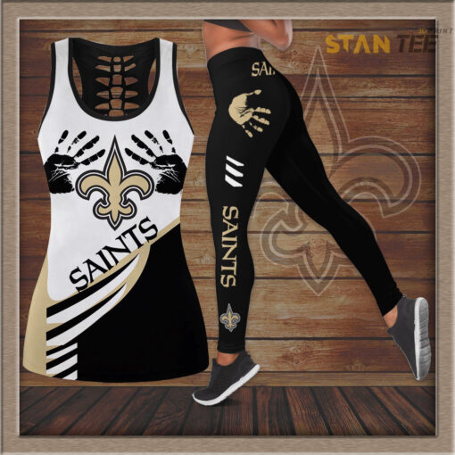 New Orleans Saints Hollow Tank Top Leggings