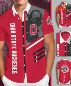 Ohio State Buckeyes 3D Short Sleeve Dress Shirt 01