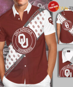 Oklahoma Sooners 3D Short Sleeve Dress Shirt 01