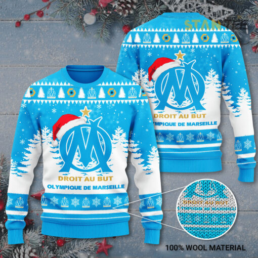 Olympique Marseille Christmas 3D Sweater