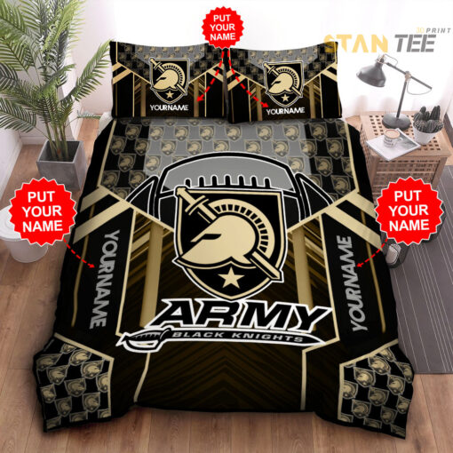 Personalized Army Black Knights bedding set 01