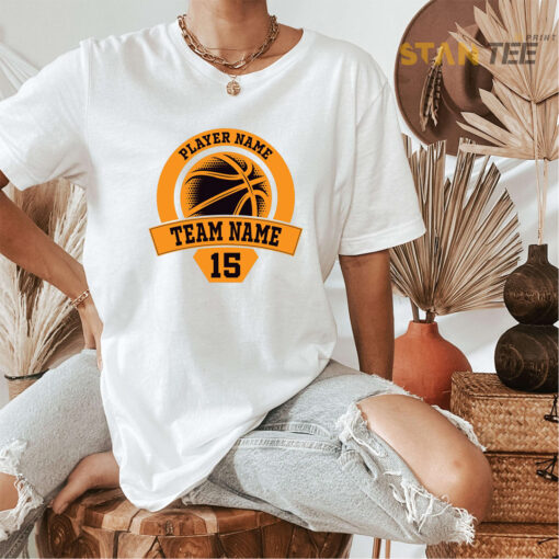 Personalized Basketball White Oversized T shirt