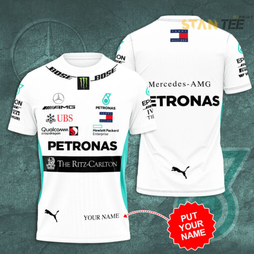 Personalized Mercedes AMG Petronas F1 Team T shirt PMERAMGS1