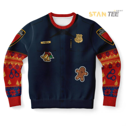 Police Navidad Xmas Ugly Christmas 3D Sweater