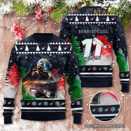 Sergio Perez 3D Christmas Sweater 2022