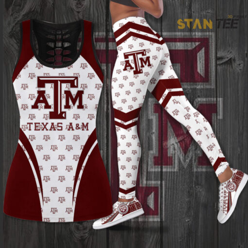 Texas AM Aggies Hollow Tank Top Leggings 01