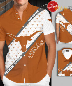 Texas Longhorns 3D Short Sleeve Dress Shirt 01