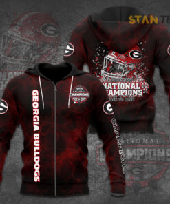 The best Georgia Bulldogs 3D zip hoodie 04