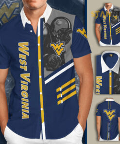 West Virginia Mountaineers 3D Short Sleeve Dress Shirt 01