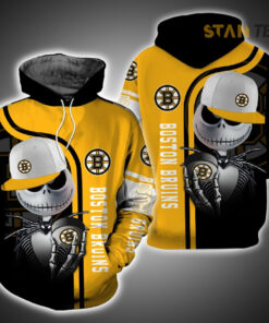 boston bruins and jack skellington 3d hoodie