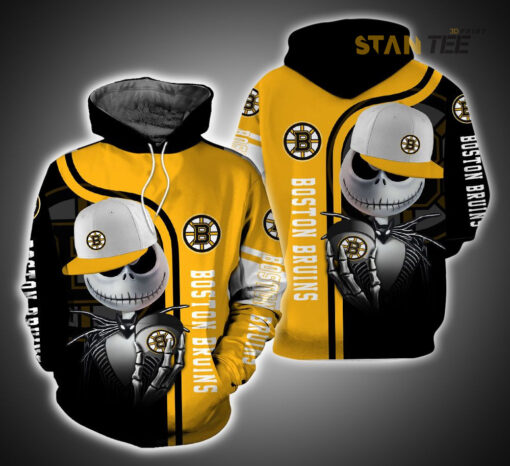 boston bruins and jack skellington 3d hoodie