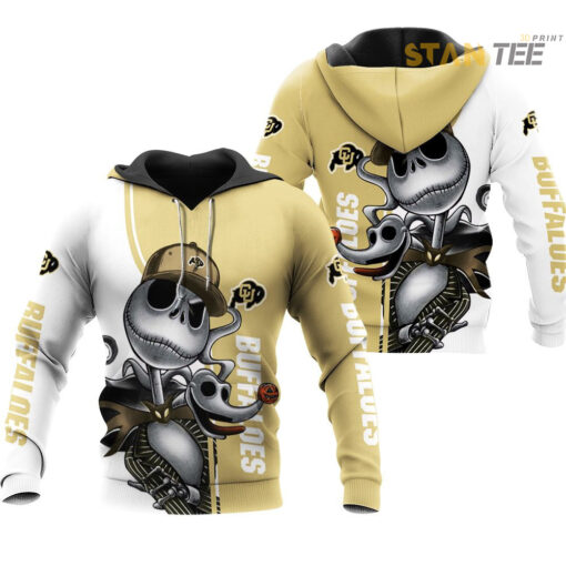 colorado buffaloes jack skellington and zero 3d hoodie