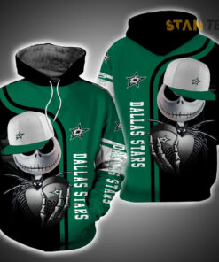 dallas stars and jack skellington 3d hoodie