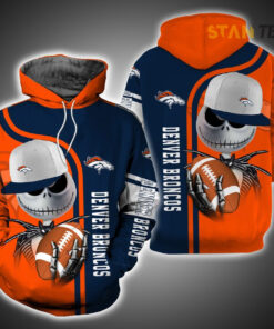 denver broncos and jack skellington 3d hoodie