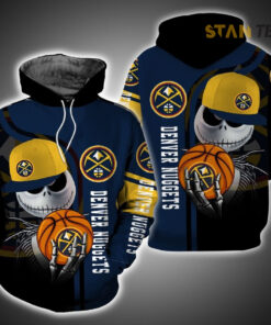 denver nuggets and jack skellington 3d hoodie