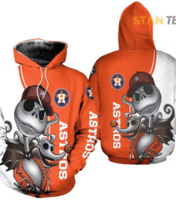 houston astros jack skellington and zero 3d hoodie