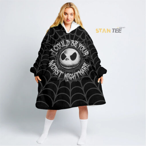 im your nightmare jack skellington faces oversize fleece hoodie blanket