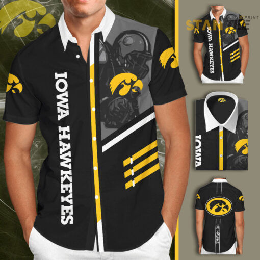 iowa hawkeyes 3d short sleeve dress shirt 01