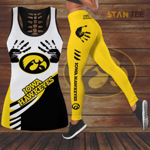 iowa hawkeyes hollow tank top leggings 01