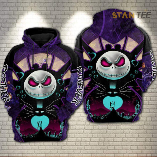 jack skellington and sally menwomen all over print hoodie