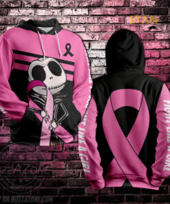 jack skellington breast cancer 3d hoodie