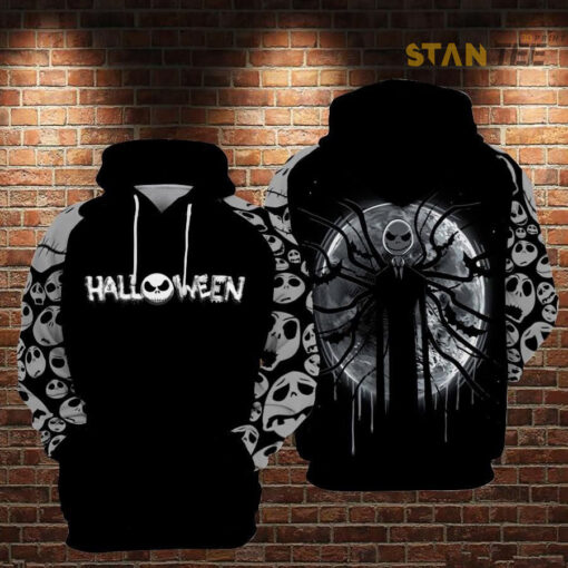 jack skellington slender man black hoodie