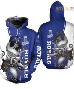 kansas city royals jack skellington and zero 3d hoodie