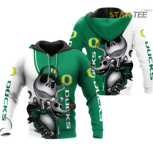 oregon ducks jack skellington and zero 3d hoodie