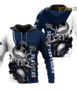 pittsburgh panthers jack skellington and zero 3d hoodie