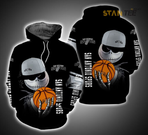 san antonio spurs and jack skellington 3d hoodie