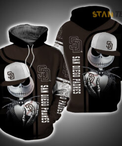 san diego padres and jack skellington 3d hoodie