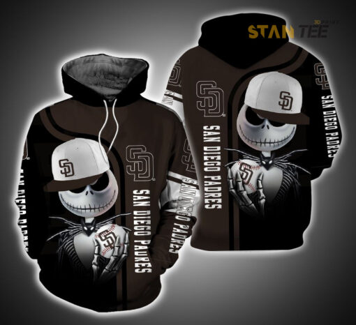 san diego padres and jack skellington 3d hoodie