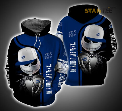 tampa bay lightning and jack skellington 3d hoodie