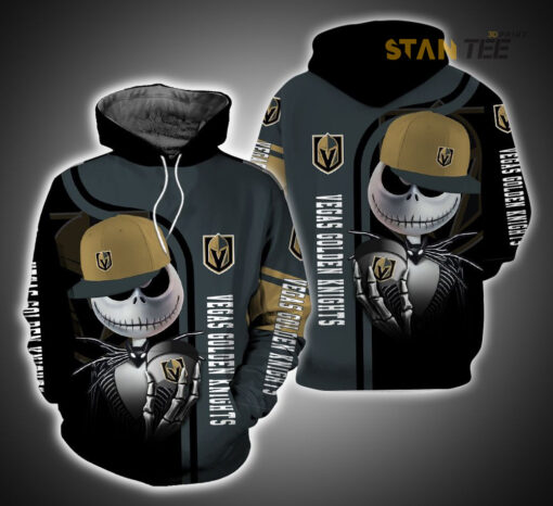 vegas golden knights and jack skellington 3d hoodie