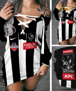 AFL Premiers Collingwood FC Bodycon Off Shoulder Dress STANTEE251023S2