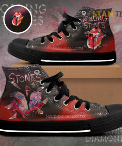 The Rolling Stones High Top Canvas Shoe STANTEE141123S4 Black