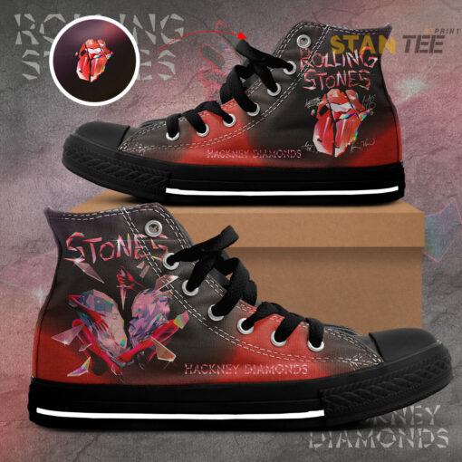 The Rolling Stones High Top Canvas Shoe STANTEE141123S4 Black