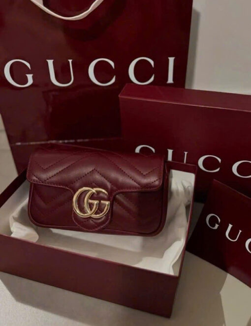 GUCCI MARMONT IN RED MINI FULLBOX